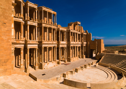 Theatre in ancient roman city, Tripolitania, Sabratha, Libya
