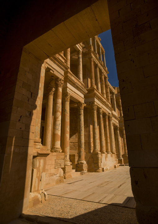 Theatre in ancient roman city, Tripolitania, Sabratha, Libya