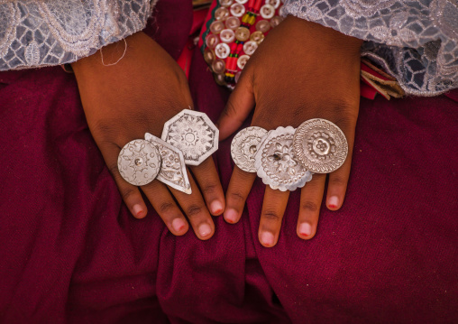 Woman with Tuareg rings on the fingers, Tripolitania, Ghadames, Libya