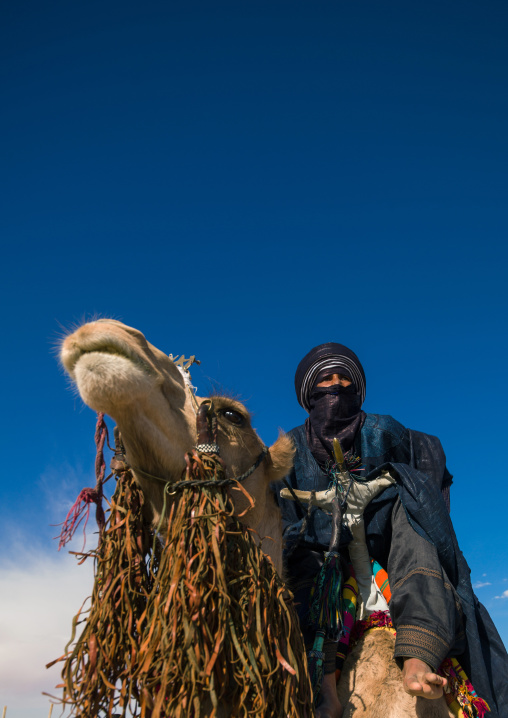 Tuareg man riding his camel, Tripolitania, Ghadames, Libya