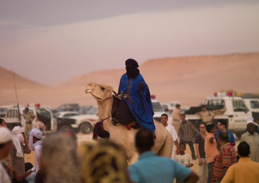 Tuareg man riding his camel, Tripolitania, Ghadames, Libya