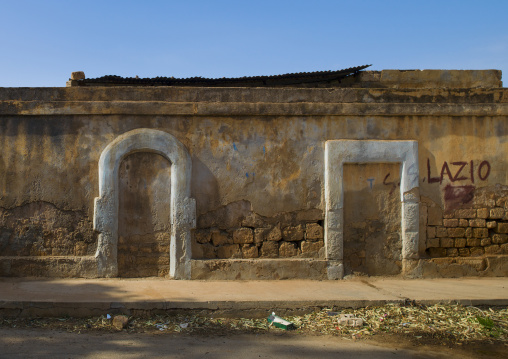 Old italian colonial building, Cyrenaica, Ptolemais, Libya