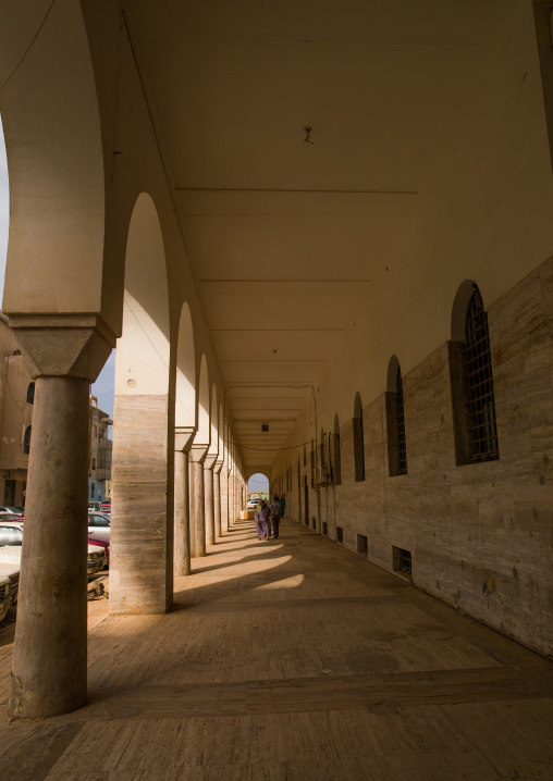 Arcades in the italian quarter, Cyrenaica, Benghazi, Libya