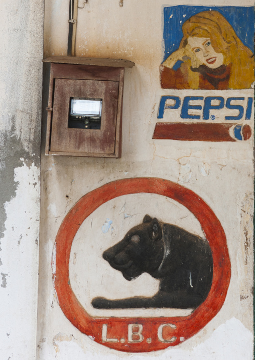 Advertisement on a wall, Pakse, Laos
