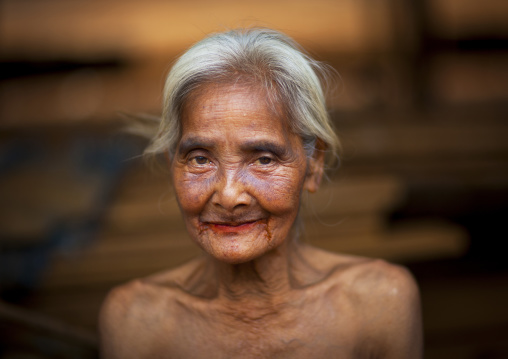 Alak tribe old woman, Boloven, Laos