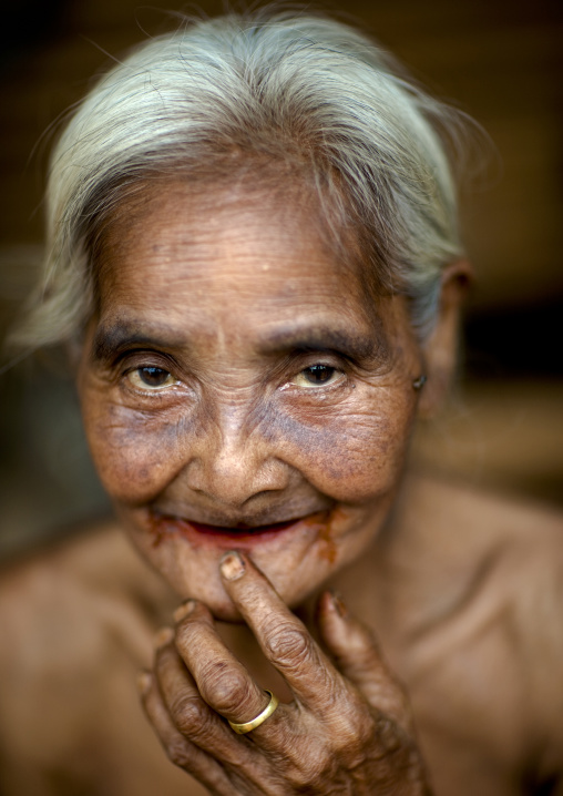 Alak tribe old woman, Boloven, Laos