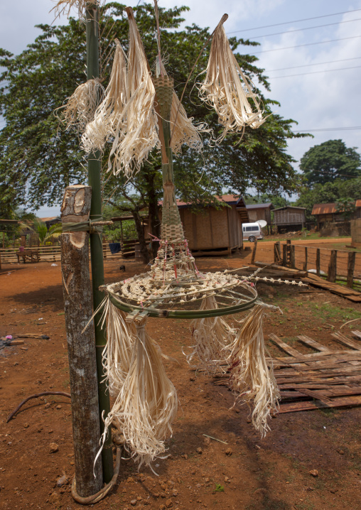 Alak tribe statue for wedding, Boloven, Laos