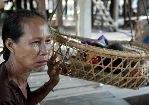 Bru minority mother and baby, Phonsaad, Laos