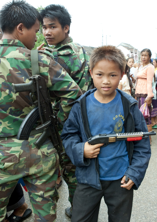 Boy during pii mai lao new year celebration, Luang prabang, Laos