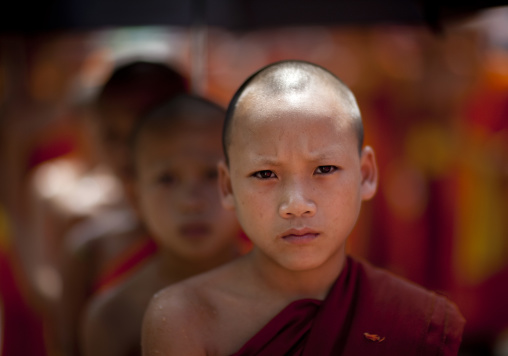 Novices monks during pii mai lao new year celebration, Luang prabang, Laos