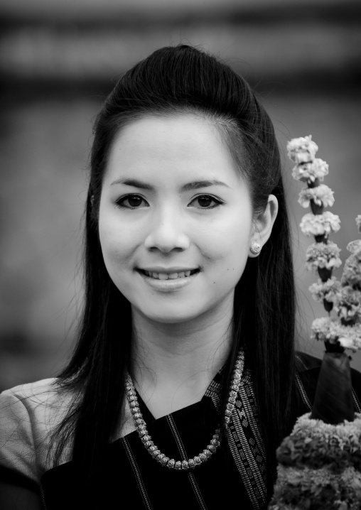 Woman during pii mai lao new year celebration, Luang prabang, Laos