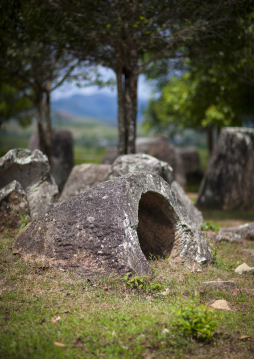 Plain of jars on xieng khuang plateau, Phonsavan, Laos