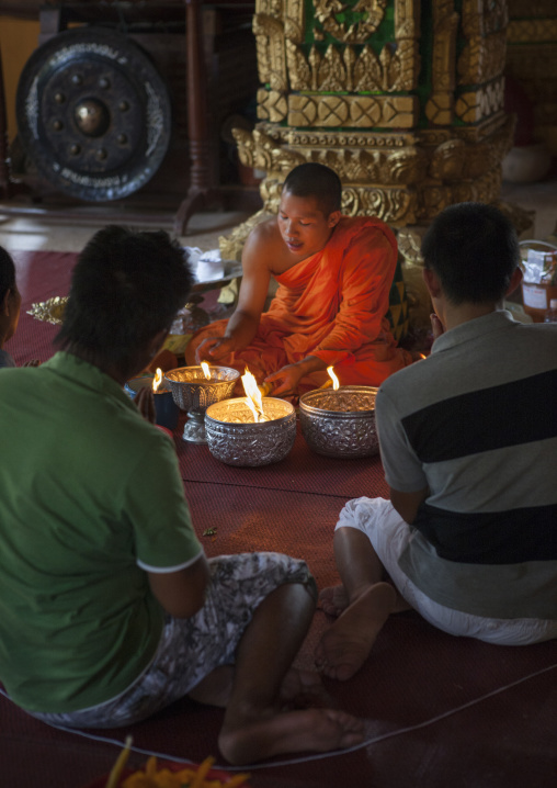 Baci ceremony in vat si muang, Vientiane, Laos