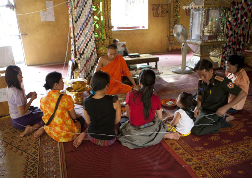 Baci ceremony in vat si muang, Vientiane, Laos