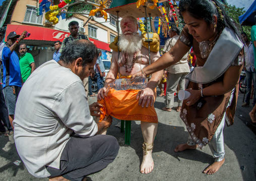 Carl, An Australian Hindu Devotee Carrying A Kavadi In Annual Thaipusam Religious Festival In Batu Caves, Southeast Asia, Kuala Lumpur, Malaysia