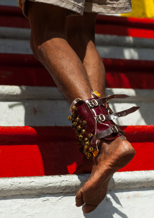 Hindu Devotee Climbing Stairs In Annual Thaipusam Religious Festival In Batu Caves, Southeast Asia, Kuala Lumpur, Malaysia