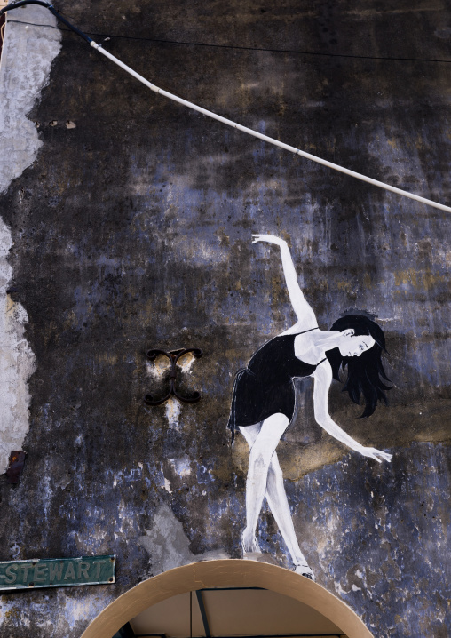 Dancer Street Arwotk, Penang Island, George Town, Malaysia
