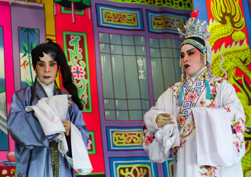 Chinese Opera Actors At Goddess Of Mercy Temple, Penang Island, George Town, Malaysia