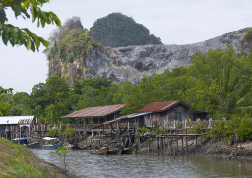 Wodden Houses On A River, Langkawi, Malaysia