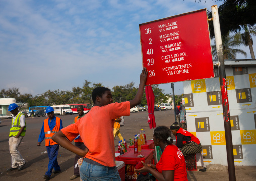 Men At A Bus Stop, Maputo, Maputo City, Mozambique