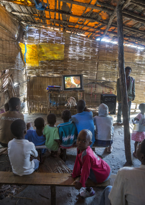 Grande Hotel Slum Television Saloon, Beira, Sofala Province, Mozambique