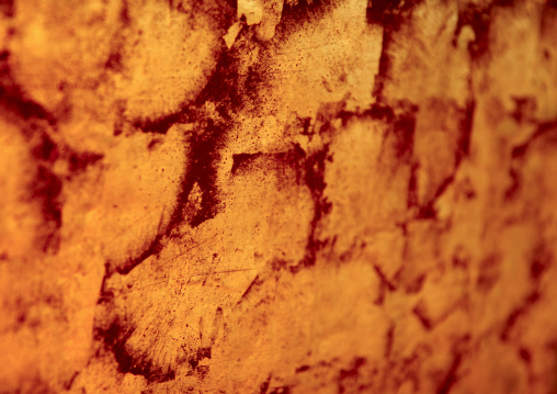 Gold Leaves On A Wall, Bagan, Myanmar