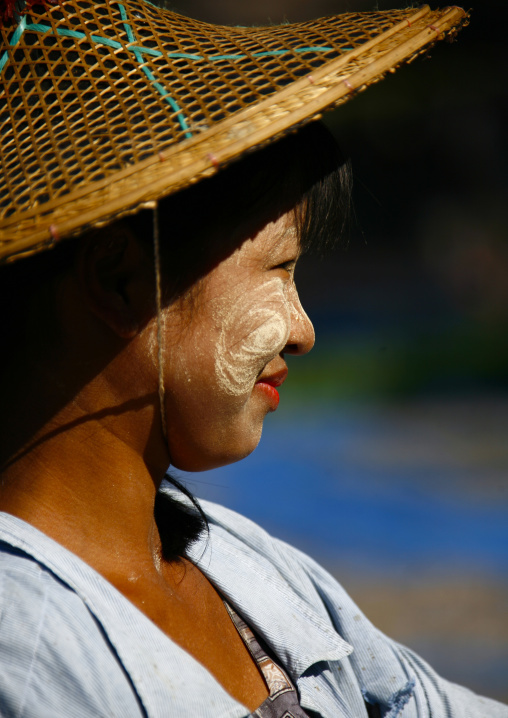 Woman With Thanaka On Cheeks, Ngapali, Myanmar