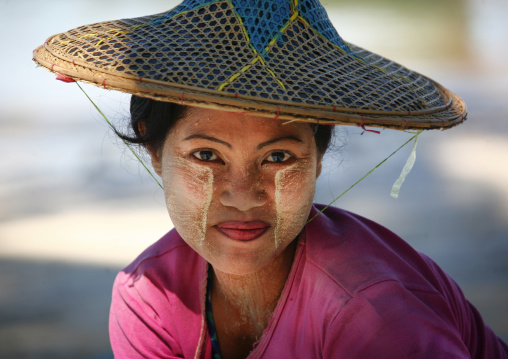 Woman With Thanaka On Cheeks, Ngapali, Myanmar