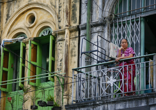 Woman In The Old Colonial Dictrict, Rangoon, Myanmar