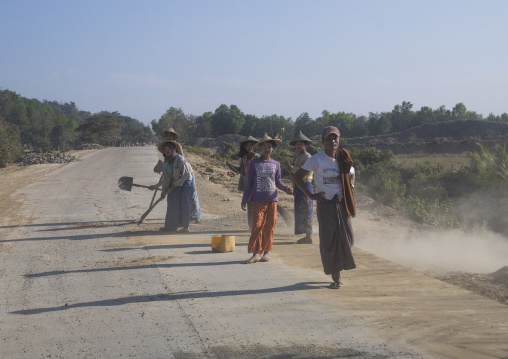 Workers Repairing Roads, Mrauk U, Myanmar