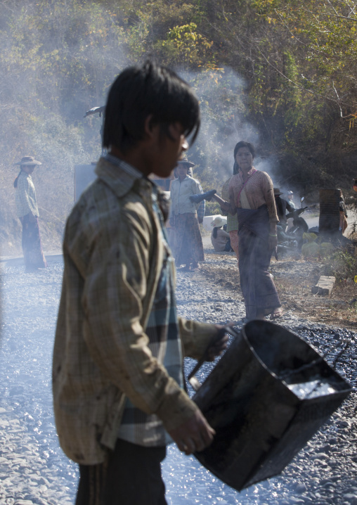 Road Construction Workers, Mindat, Myanmar