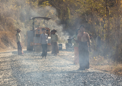 Road Construction Workers, Mindat, Myanmar