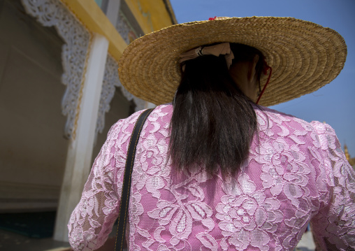 Rear View Of A Burmese Woman, Bagan, Myanmar