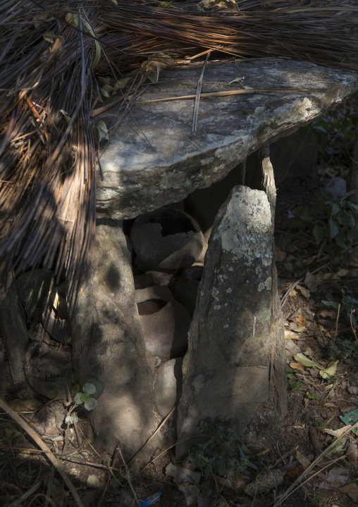 Traditional Cemetery Made Of Stones In Chin Tribe, Mindat, Myanmar