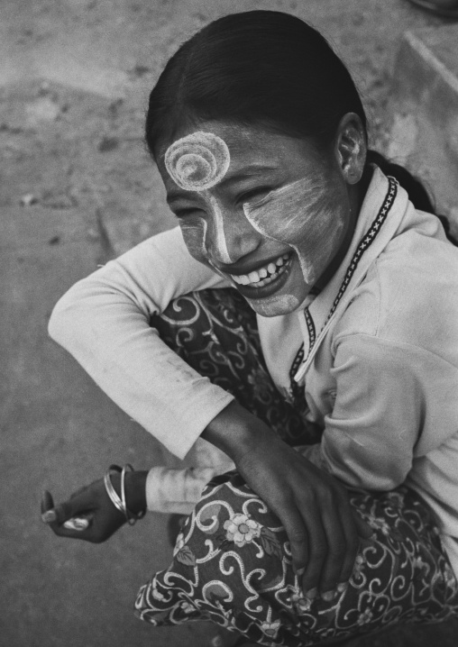 Woman Smiling With Thanaka, Yangon, Myanmar