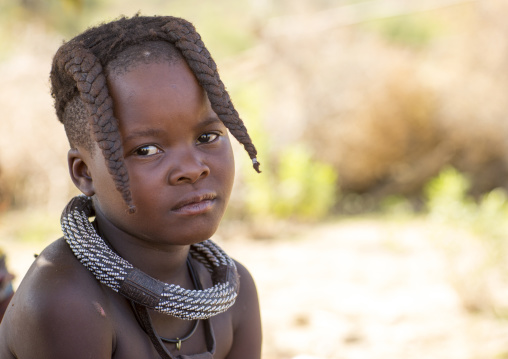 Young Himba Girl With Ethnic Hairstyle, Epupa, Namibia