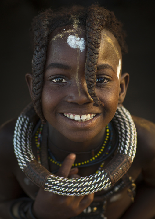 Young Himba Girl With Ethnic Hairstyle, Epupa, Namibia