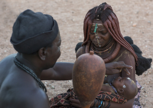 Witchdoctor Purifying The Himba People, Pupa, Namibia
