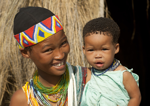 San Woman With Her Baby, Namibia