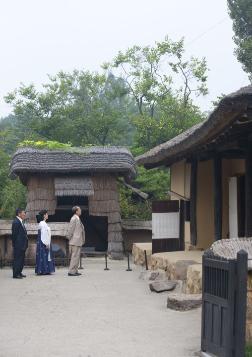 North Korean people visting the Mangyongdae Kim il Sung native house, Pyongan Province, Pyongyang, North Korea