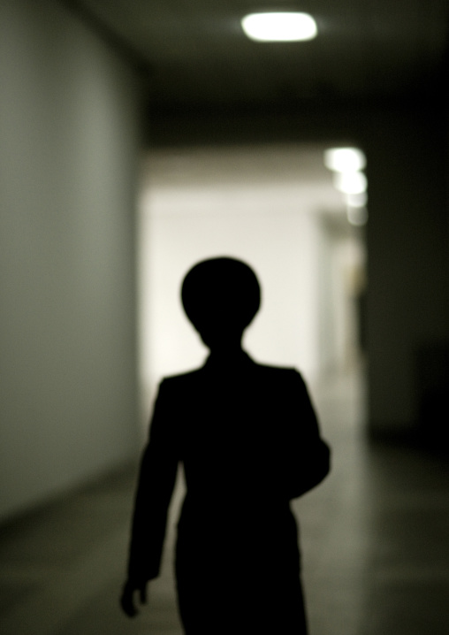 North Korean guide in the victorious fatherland liberation war museum, Pyongan Province, Pyongyang, North Korea