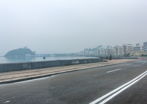 Coastal road in the mist, South Hamgyong Province, Hamhung, North Korea