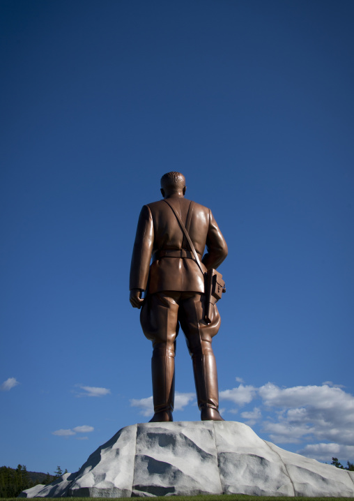 Statue of Kim il Sung in the Grand monument of lake Samji, Ryanggang Province, Samjiyon, North Korea