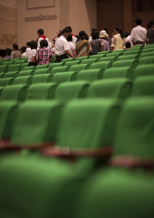 North Korean people leaving the opera house, Pyongan Province, Pyongyang, North Korea