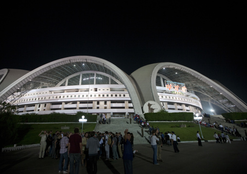 May day stadium at night, Pyongan Province, Pyongyang, North Korea