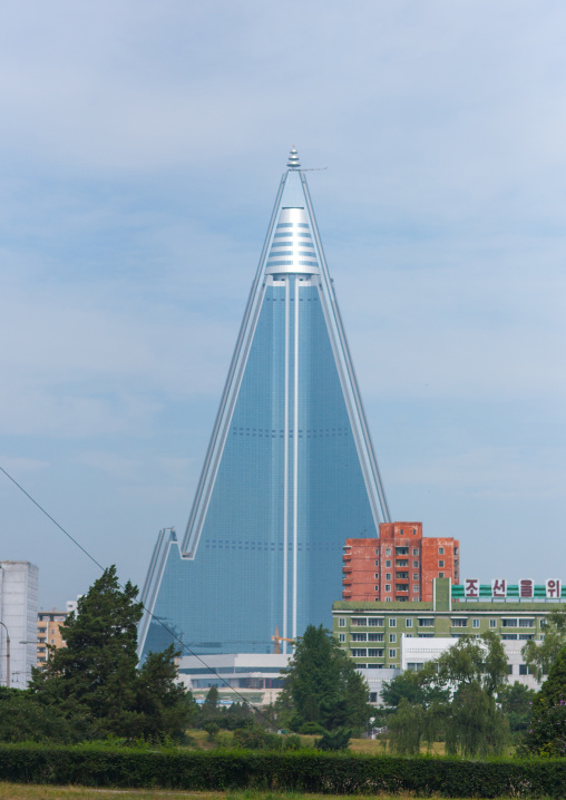 The pyramid-shaped Ryugyong hotel, Pyongan Province, Pyongyang, North Korea