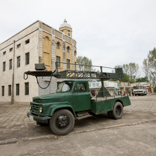 A filming truck on film set in Pyongyang film studio, Pyongan Province, Pyongyang, North Korea