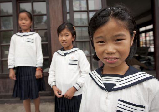 North Korean young actors during a movie shooting in Pyongyang film studios, Pyongan Province, Pyongyang, North Korea