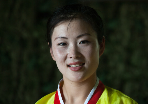 Portrait of a smiling North Korean woman, North Hwanghae Province, Kaesong, North Korea