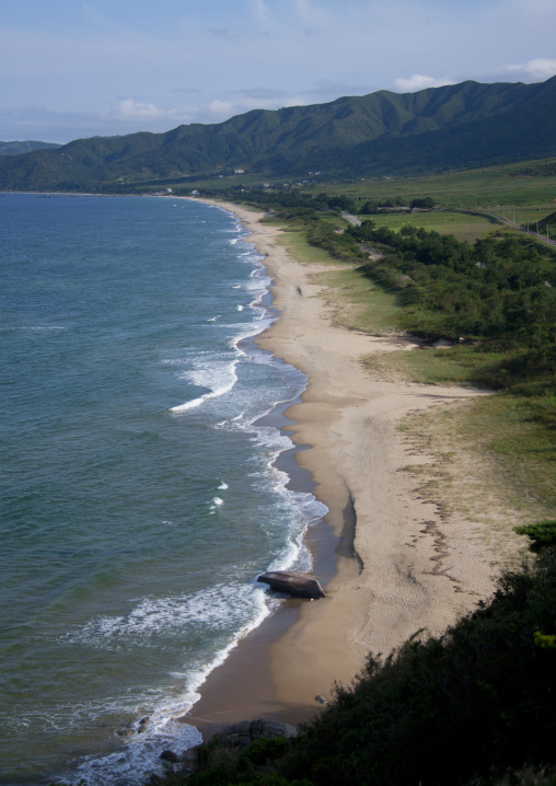 Deserted stretch of sandy beach, North Hamgyong Province, Chilbo Sea, North Korea